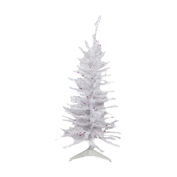 White Christmas Tree With Purple Lights 